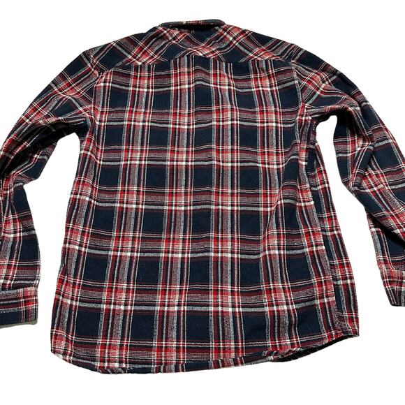 Molokai Button Up Shirt Mens Size M Red Blue White Plaid Long Sleeve PILLING - Picture 3 of 8